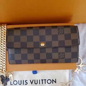 💋Louis Vuitton Damier Ebene Sarah Wallet 💋